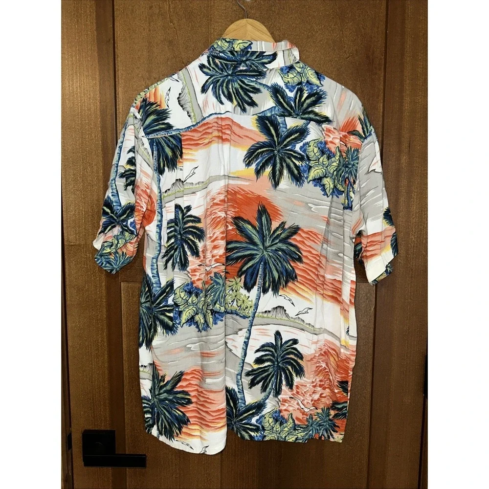 Pineapple Connection Hawaiian Shirt Rayon Tropical Camp L Vintage 90's - Picture 4 of 4